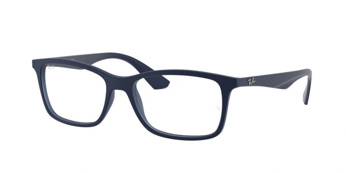 Occhiali da vista Ray-Ban RX 7047 (5450) - RB 7047 5450 colore matte trasp blue forma rettangolare lenti demo lens
