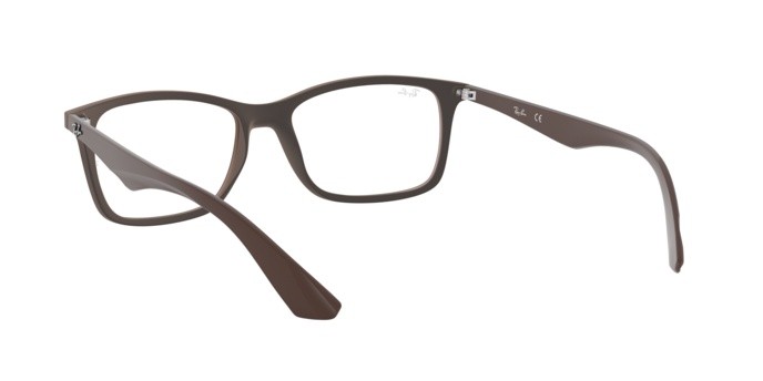 Eyeglasses Ray-Ban RX 7047 (5451) - RB 7047 5451 color matte trasp brown shape rectangle lenses demo lens