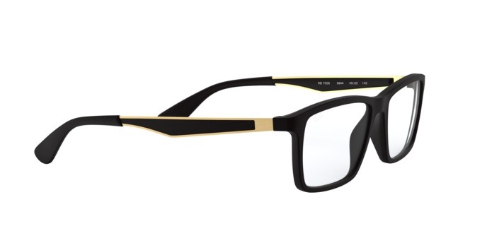 Eyeglasses Ray-Ban RX 7056 (5644) - RB 7056 5644 color matte black shape geometric lenses demo lens