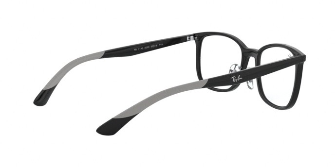 Eyeglasses Ray-Ban RX 7142 (2000) - RB 7142 2000 color shiny black shape square lenses demo lens