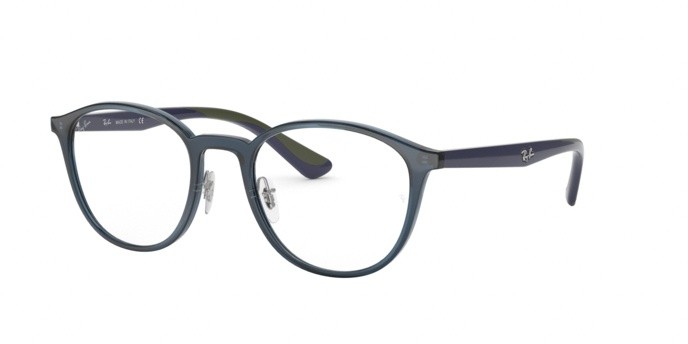 Brillen Ray-Ban RX 7156 (5796) - RB 7156 5796 farbe trasparent dark blue form pantos gläser demo lens