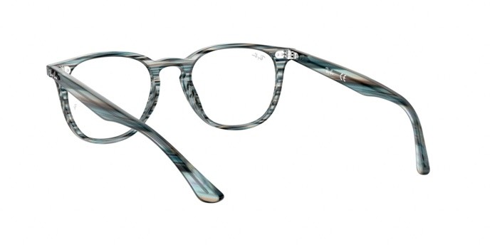 Brillen Ray-Ban RX 7159 (5750) - RB 7159 5750 farbe blue grey stripped form quadratisch gläser demo lens