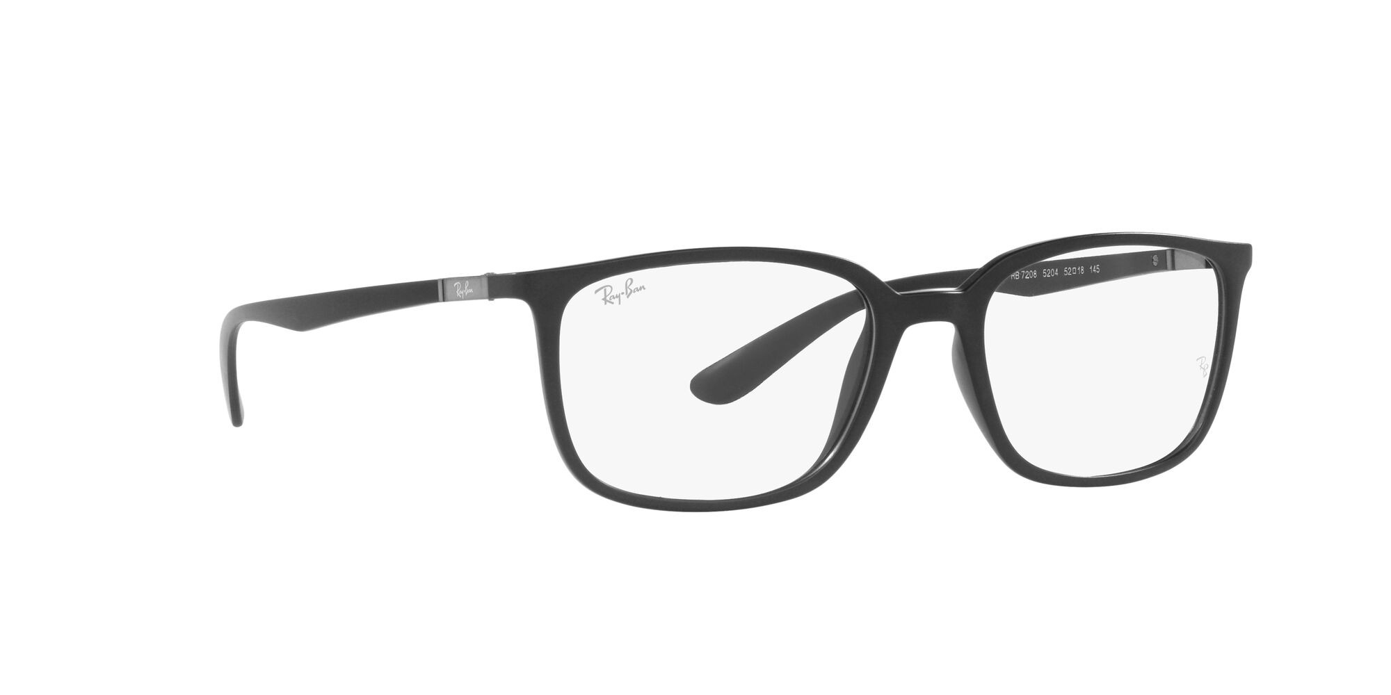 Occhiali da vista Ray-Ban RX 7208 (5204) - RB 7208 5204 colore nero opaco forma quadrato lenti lente demo