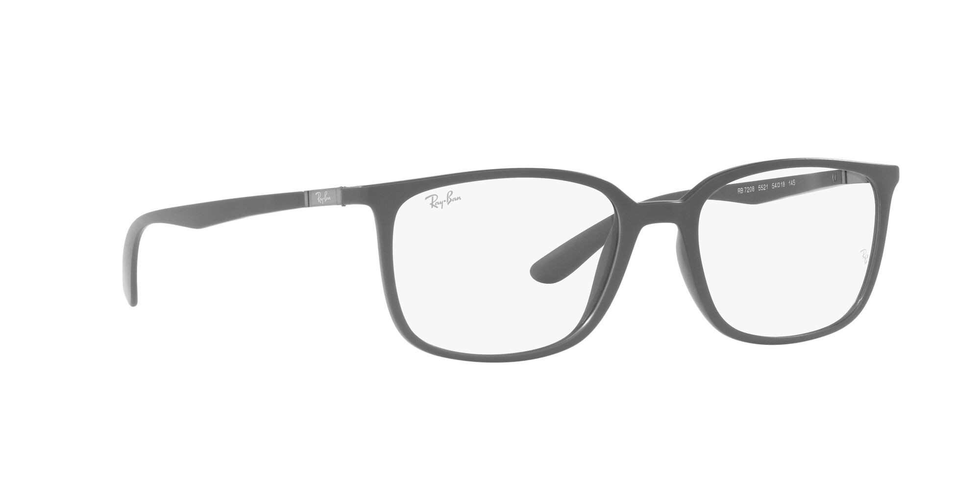 Occhiali da vista Ray-Ban RX 7208 (5521) - RB 7208 5521 colore grigio opaco forma quadrato lenti lente demo