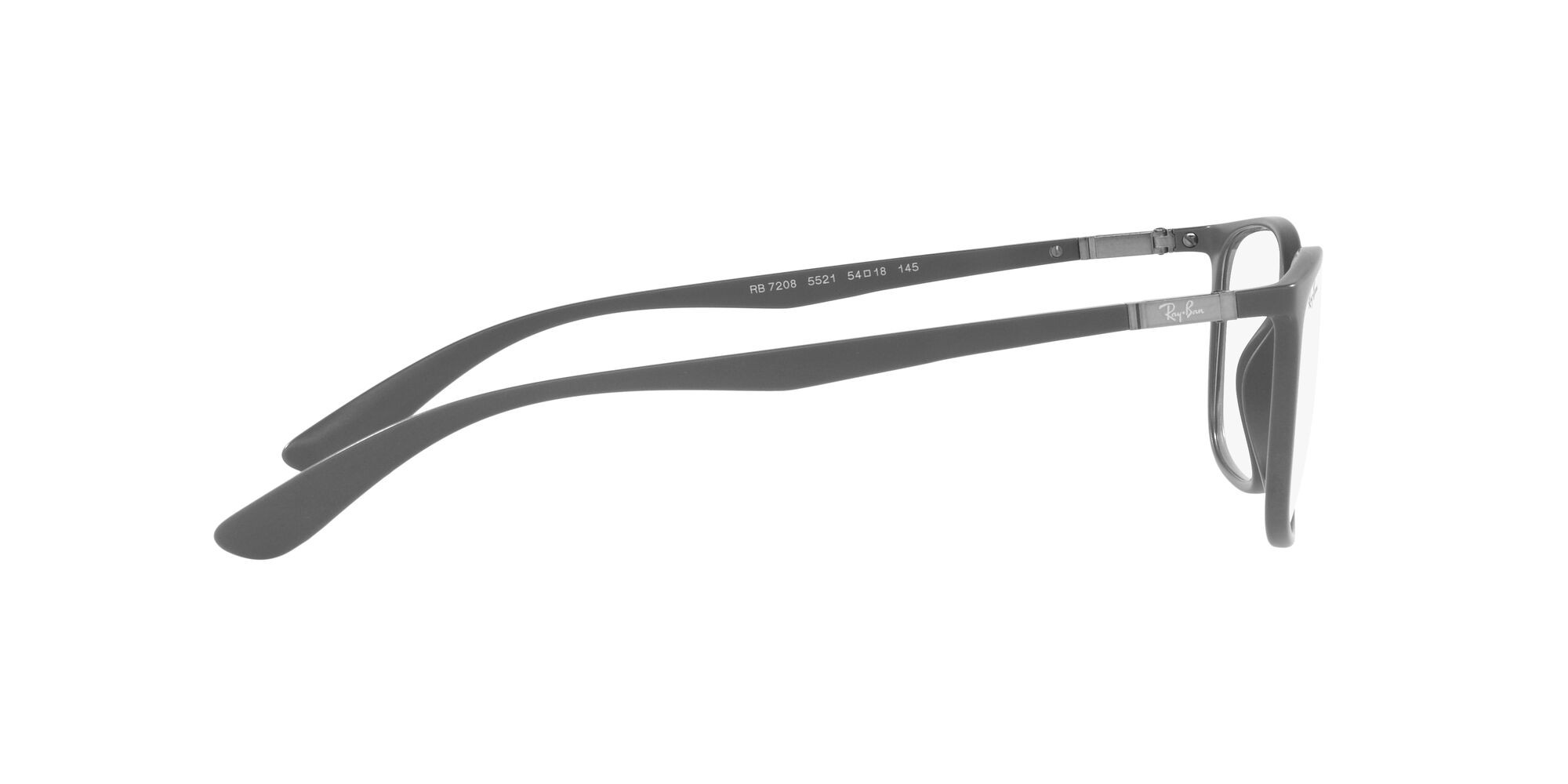 Occhiali da vista Ray-Ban RX 7208 (5521) - RB 7208 5521 colore grigio opaco forma quadrato lenti lente demo