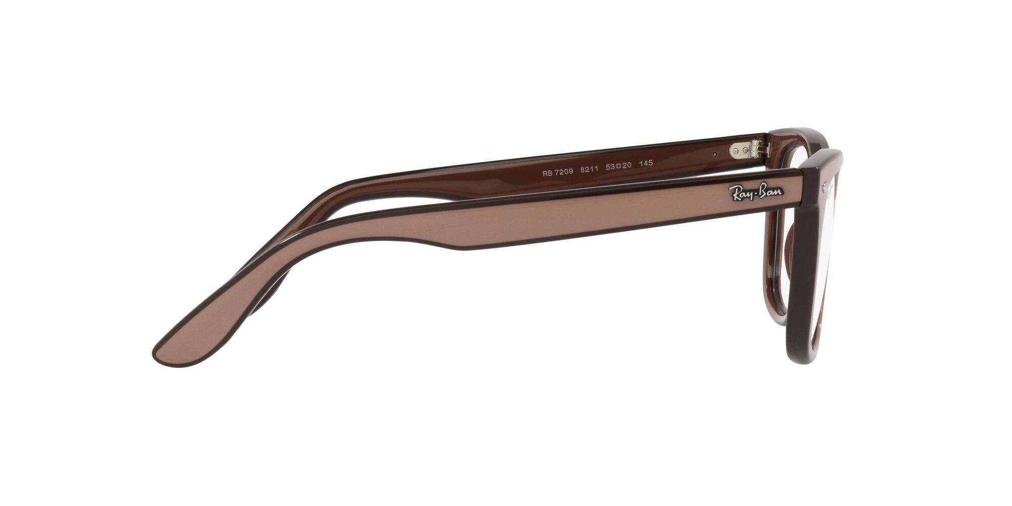 Brillen Ray-Ban RX 7209 (8211) - RB 7209 8211 farbe beige dark brown brown form quadratisch gläser lente demo