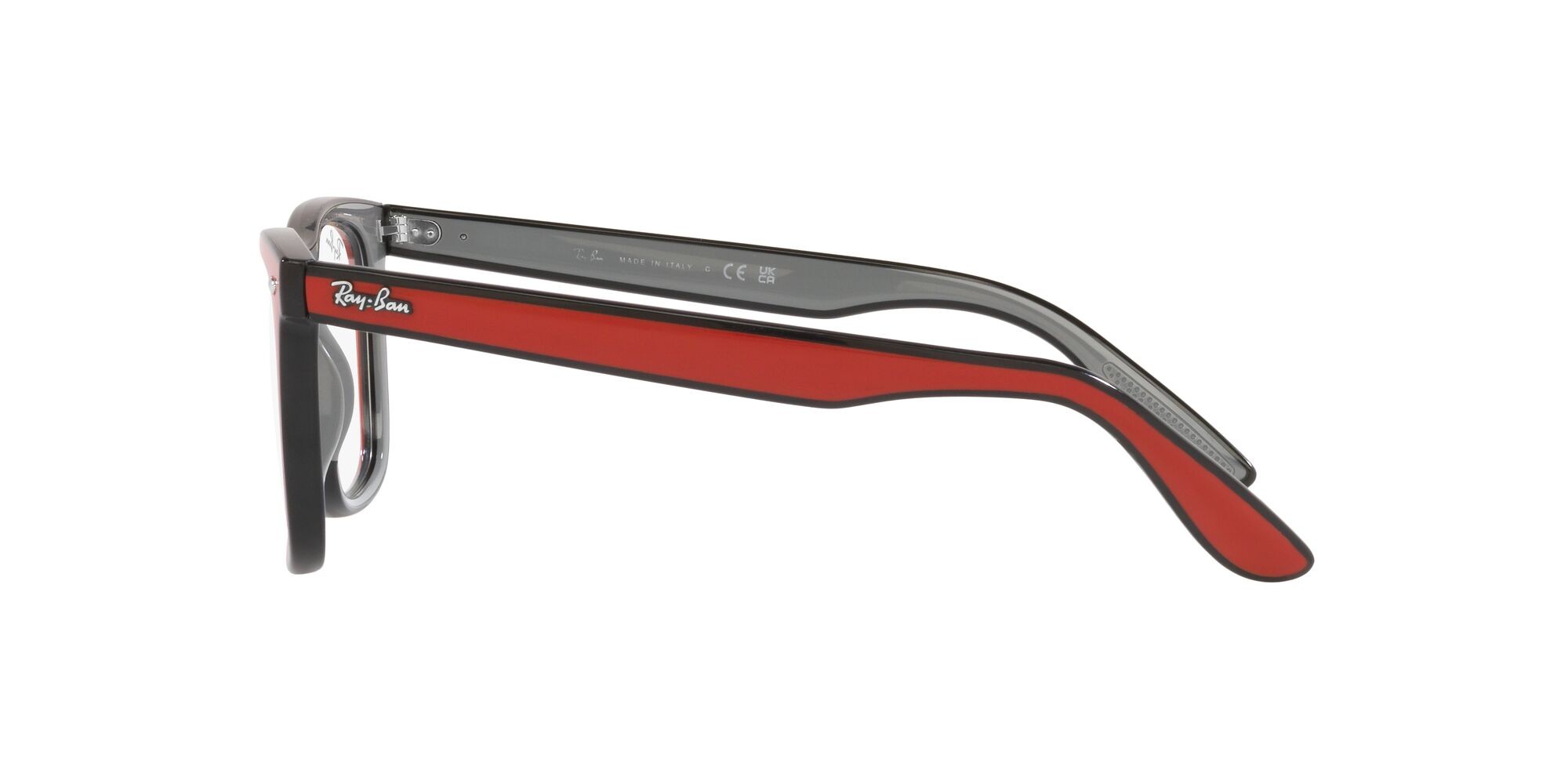 Brillen Ray-Ban RX 7209 (8212) - RB 7209 8212 farbe red black grey form quadratisch gläser lente demo