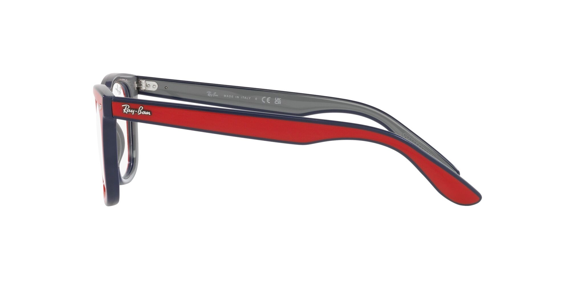 Brillen Ray-Ban RX 7209 (8215) - RB 7209 8215 farbe red blue grey form quadratisch gläser lente demo