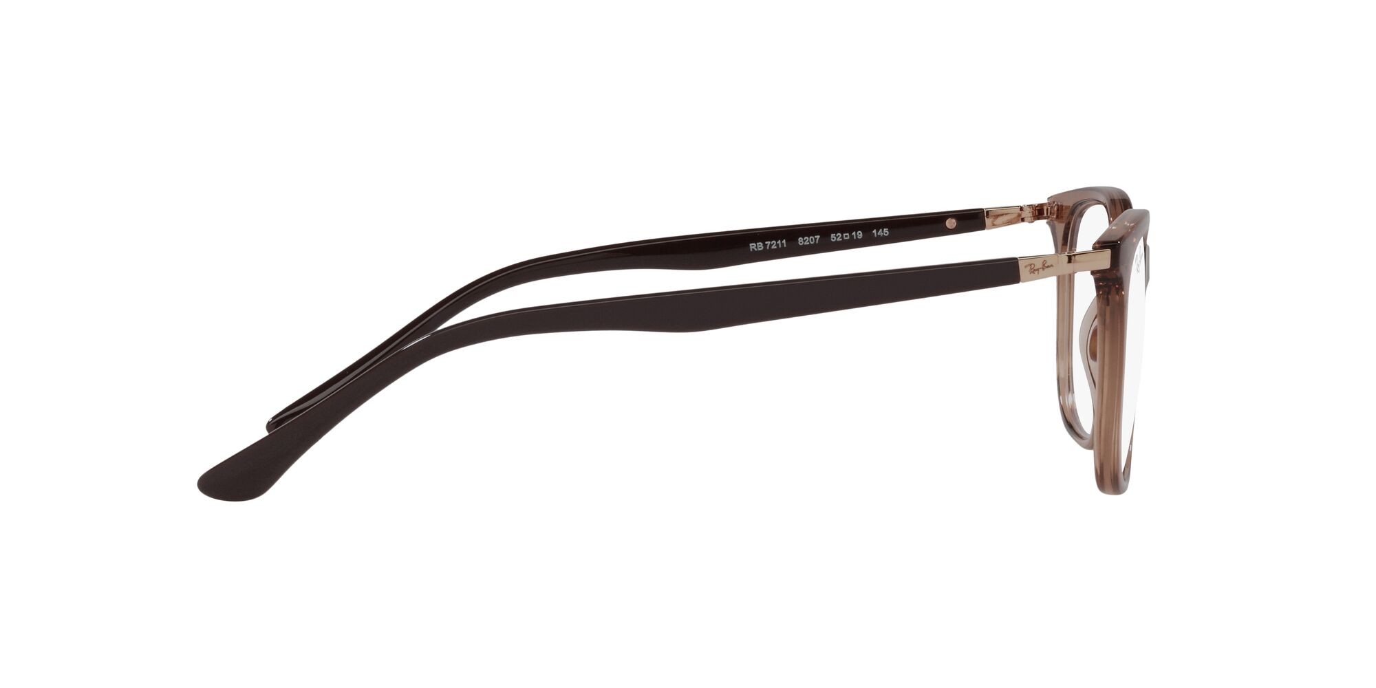 Brillen Ray-Ban RX 7211 (8207) - RB 7211 8207 farbe marrone trasparente form quadratisch gläser lente demo