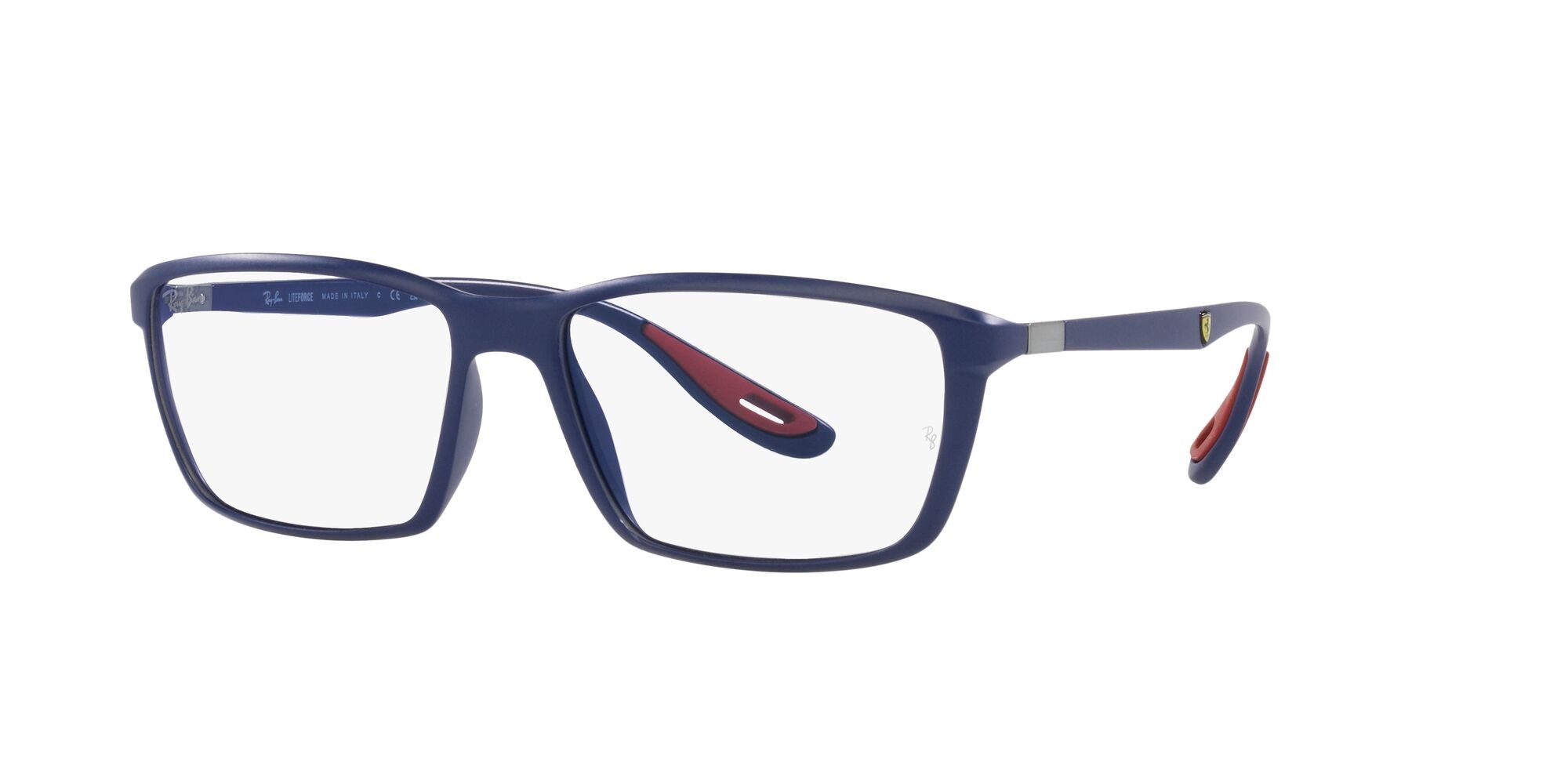 Occhiali da vista Ray-Ban Scuderia Ferrari RX 7213M (F604) - RB 7213M F604 colore blu opaco forma quadrato lenti lente demo