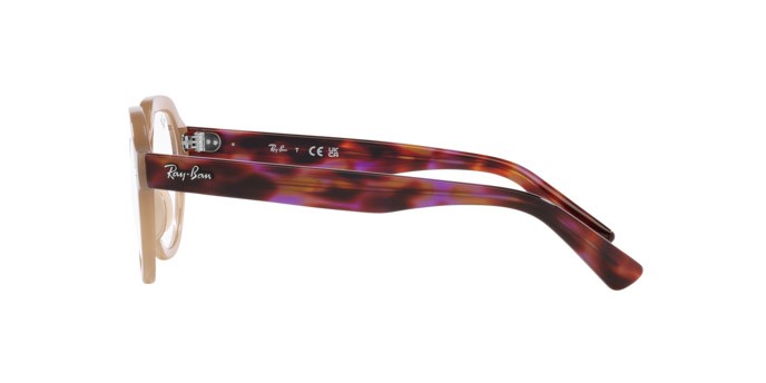 Brillen Ray-Ban Gina RX 7214 (8258) - RB 7214 8258 farbe tortora form quadratisch gläser trasparente