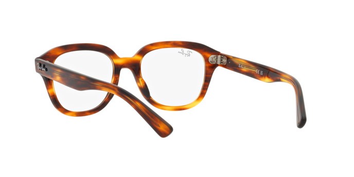 Brillen Ray-Ban Erik RX 7215 (2144) - RB 7215 2144 farbe striato havana form quadratisch gläser trasparente