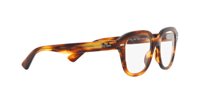 Brillen Ray-Ban Erik RX 7215 (2144) - RB 7215 2144 farbe striato havana form quadratisch gläser trasparente
