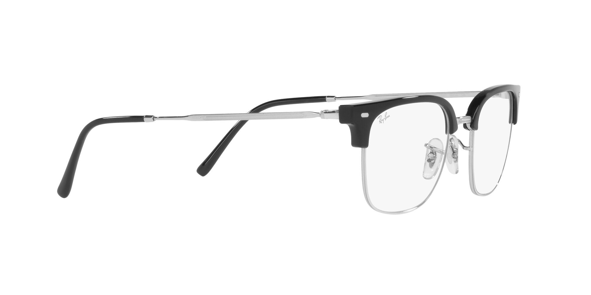 Eyeglasses Ray-Ban New Clubmaster RX 7216 (2000) - RB 7216 2000 color nero su argento shape square lenses trasparente