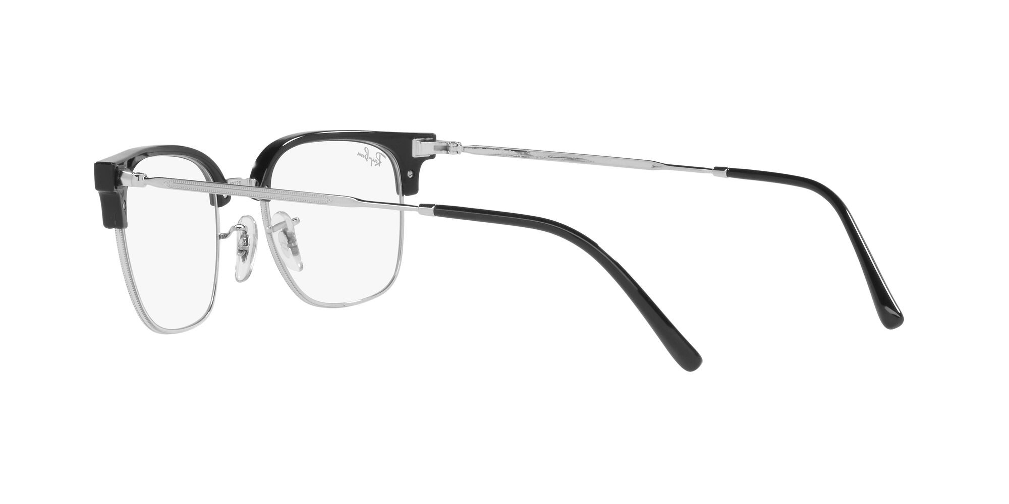 Eyeglasses Ray-Ban New Clubmaster RX 7216 (2000) - RB 7216 2000 color nero su argento shape square lenses trasparente