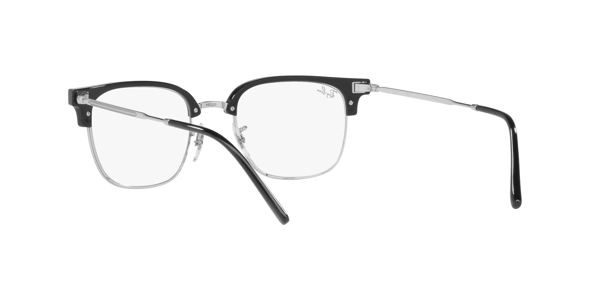 Eyeglasses Ray-Ban New Clubmaster RX 7216 (2000) - RB 7216 2000 color nero su argento shape square lenses trasparente