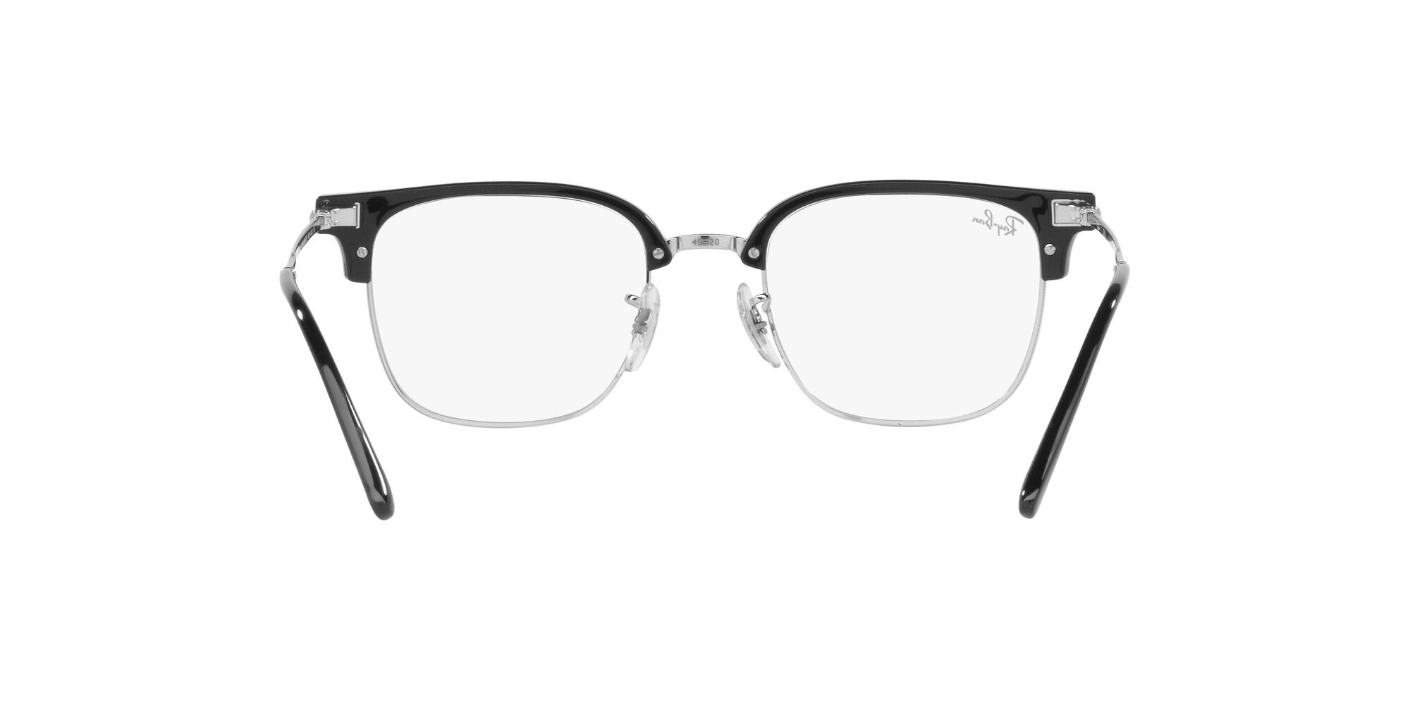 Eyeglasses Ray-Ban New Clubmaster RX 7216 (2000) - RB 7216 2000 color nero su argento shape square lenses trasparente