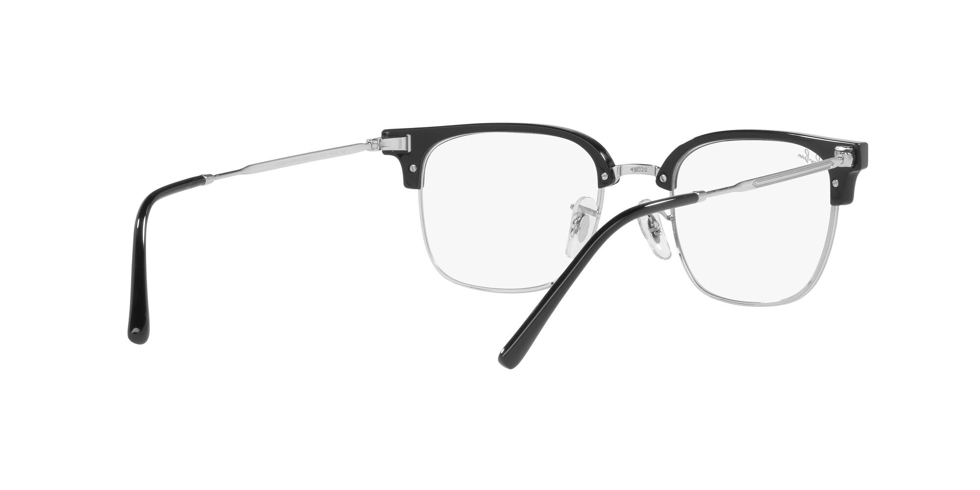 Eyeglasses Ray-Ban New Clubmaster RX 7216 (2000) - RB 7216 2000 color nero su argento shape square lenses trasparente