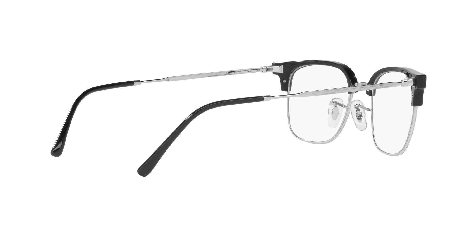 Eyeglasses Ray-Ban New Clubmaster RX 7216 (2000) - RB 7216 2000 color nero su argento shape square lenses trasparente
