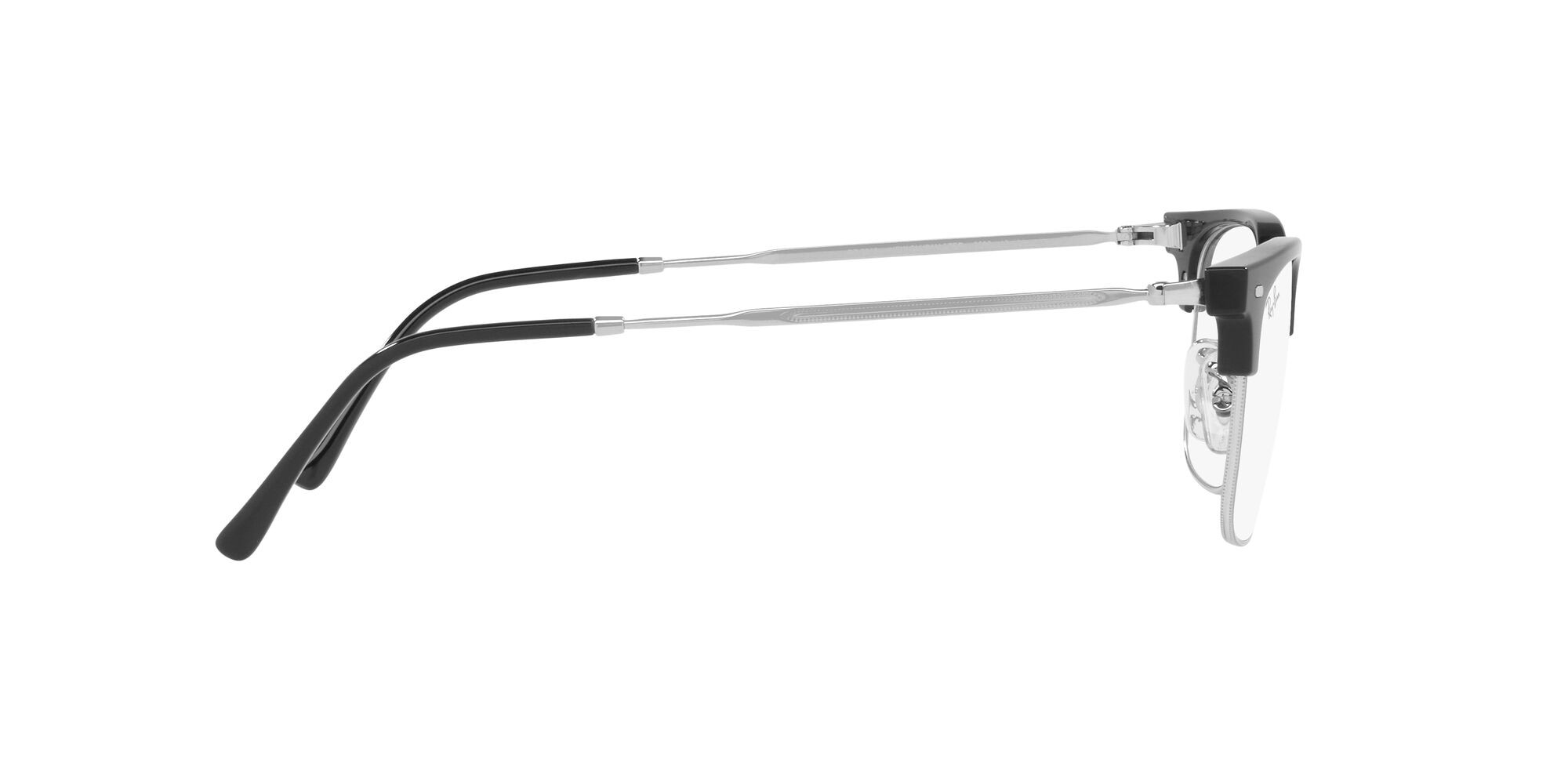 Eyeglasses Ray-Ban New Clubmaster RX 7216 (2000) - RB 7216 2000 color nero su argento shape square lenses trasparente