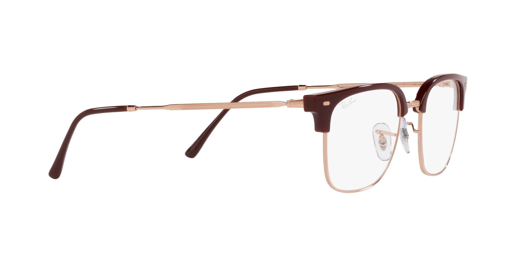 Occhiali da vista Ray-Ban New Clubmaster RX 7216 (8209) - RB 7216 8209 colore bordeaux on rose gold forma quadrato lenti trasparente