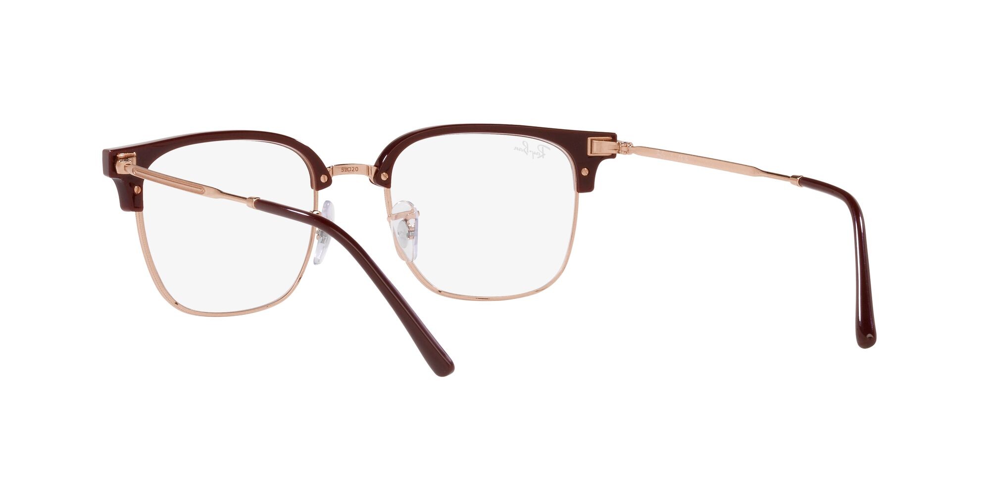 Occhiali da vista Ray-Ban New Clubmaster RX 7216 (8209) - RB 7216 8209 colore bordeaux on rose gold forma quadrato lenti trasparente