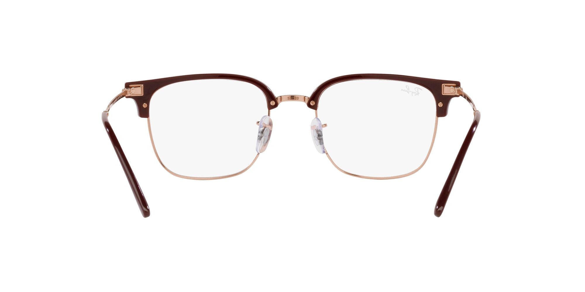Occhiali da vista Ray-Ban New Clubmaster RX 7216 (8209) - RB 7216 8209 colore bordeaux on rose gold forma quadrato lenti trasparente