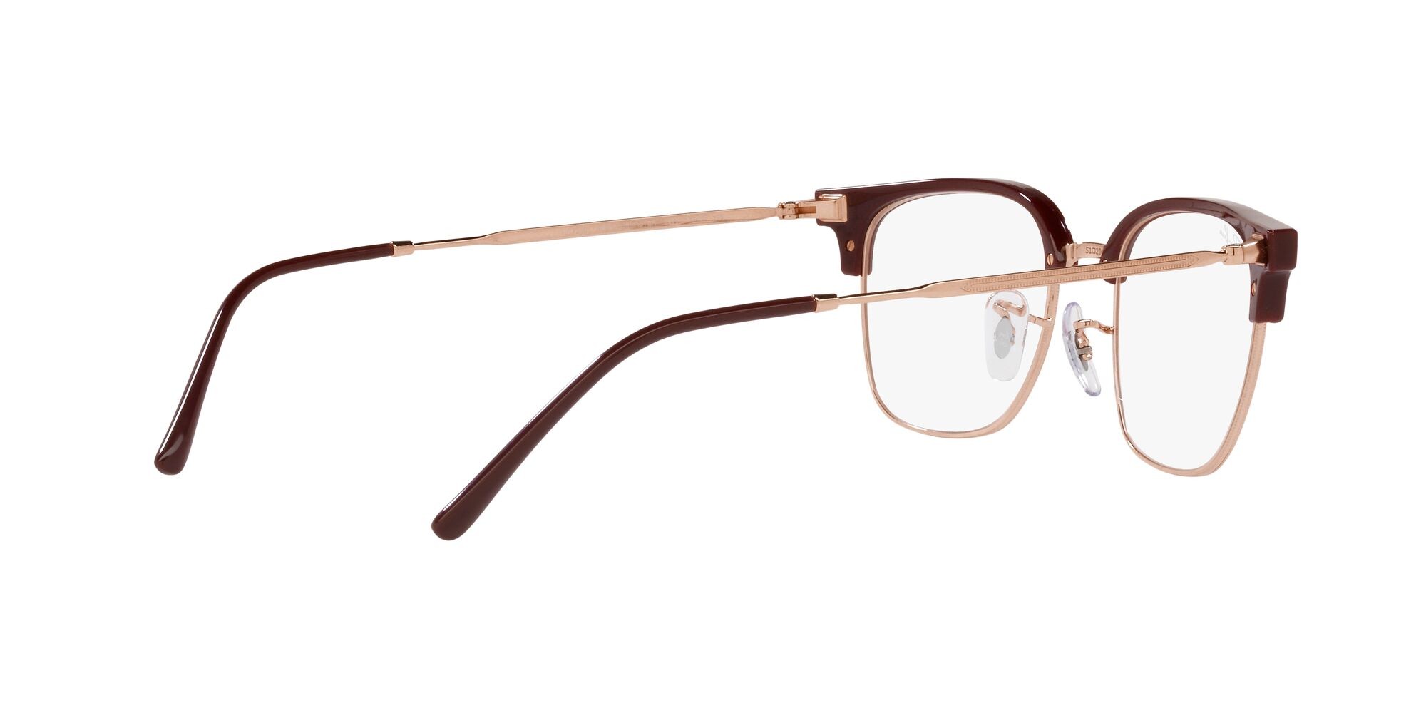 Occhiali da vista Ray-Ban New Clubmaster RX 7216 (8209) - RB 7216 8209 colore bordeaux on rose gold forma quadrato lenti trasparente