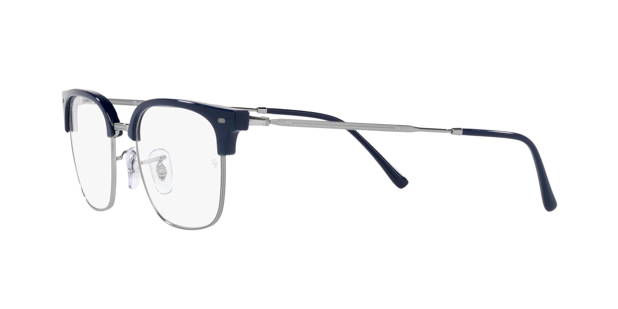 Eyeglasses Ray-Ban New Clubmaster RX 7216 (8210) - RB 7216 8210 color blu su gunmetal shape square lenses lente demo