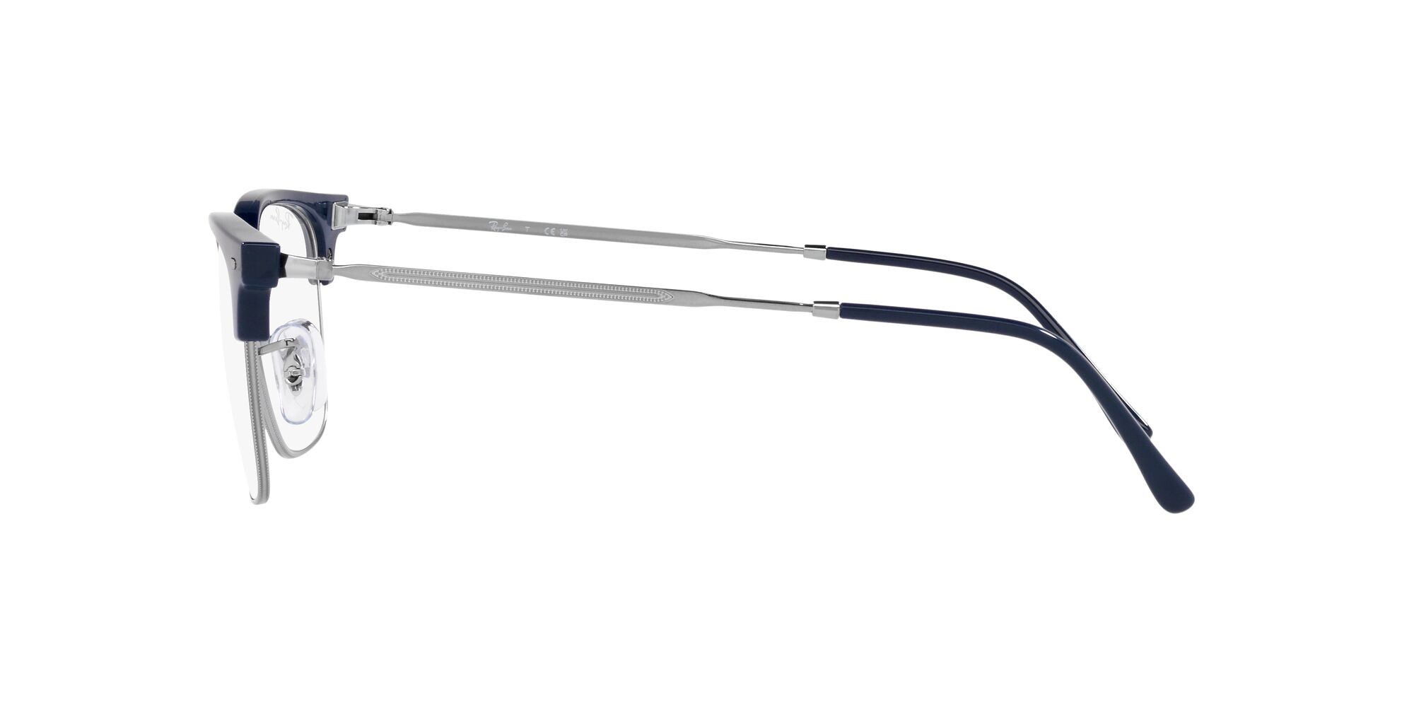 Eyeglasses Ray-Ban New Clubmaster RX 7216 (8210) - RB 7216 8210 color blu su gunmetal shape square lenses lente demo