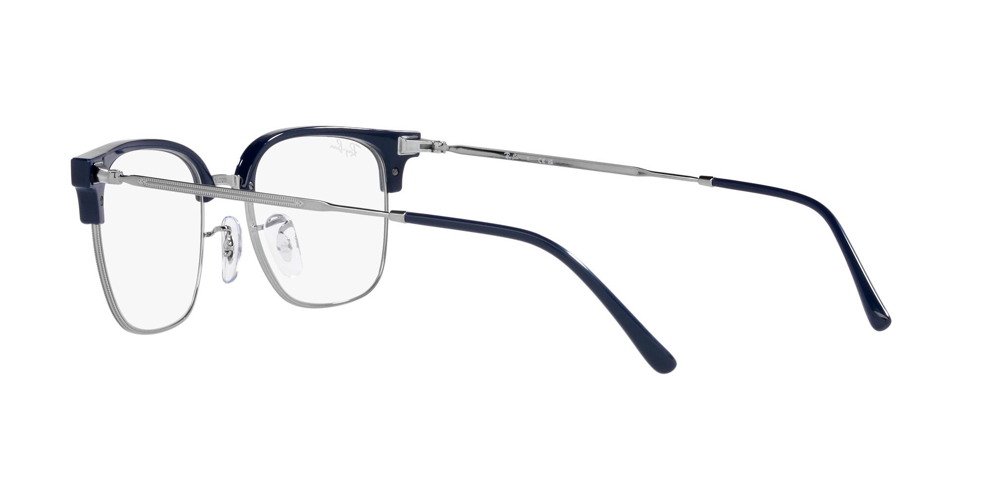 Eyeglasses Ray-Ban New Clubmaster RX 7216 (8210) - RB 7216 8210 color blu su gunmetal shape square lenses lente demo