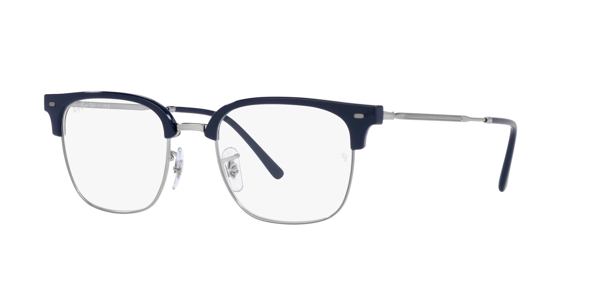 Eyeglasses Ray-Ban New Clubmaster RX 7216 (8210) - RB 7216 8210 color blu su gunmetal shape square lenses lente demo