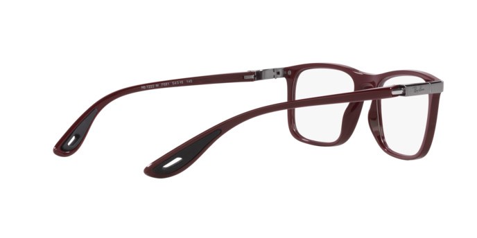 Brillen Ray-Ban Scuderia Ferrari RX 7222M (F681) - RB 7222M F681 farbe rosso scuro form quadratisch gläser trasparente