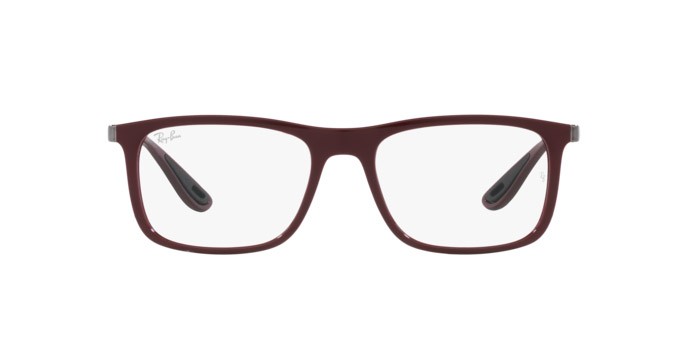 Brillen Ray-Ban Scuderia Ferrari RX 7222M (F681) - RB 7222M F681 farbe rosso scuro form quadratisch gläser trasparente