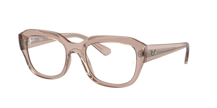 Occhiali da vista Ray-Ban Leonid RX 7225 (8317) - RB 7225 8317 colore marrone chiaro trasparente forma quadrato lenti trasparente
