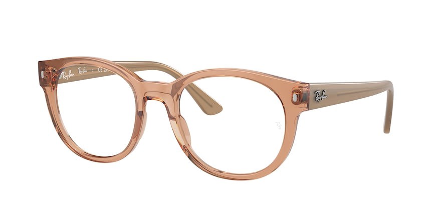 Brillen Ray-Ban RX 7227 (8313) - RB 7227 8313 farbe marrone chiaro trasparente form quadratisch gläser trasparente