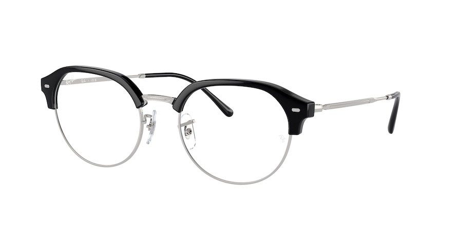 Occhiali da vista Ray-Ban RX 7229 (2000) - RB 7229 2000 colore nero su argento forma irregolare lenti trasparente
