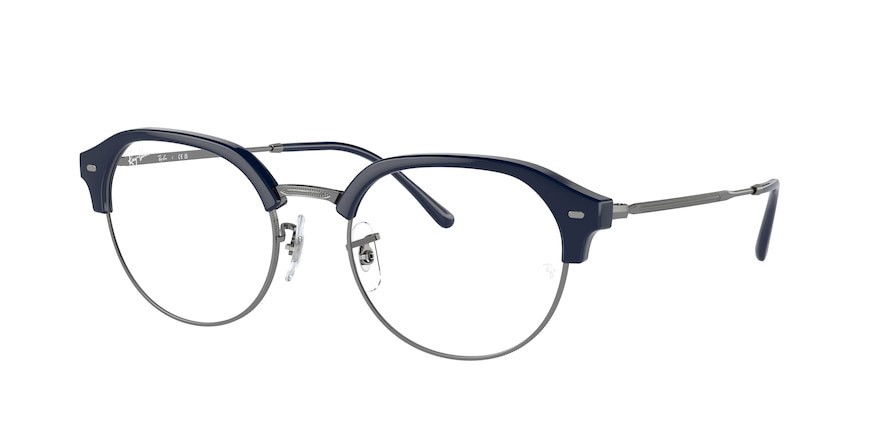 Brillen Ray-Ban RX 7229 (8210) - RB 7229 8210 farbe blu su gunmetal form unregelmäßig gläser trasparente