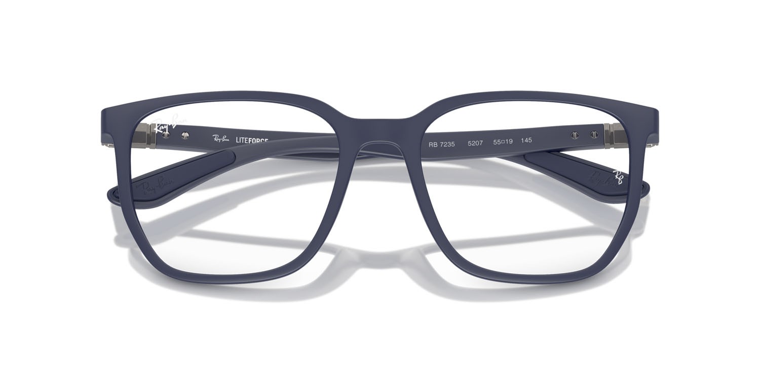 Occhiali da vista Ray-Ban RX 7235 (5207) - RB 7235 5207 colore sabbia blu forma irregolare lenti trasparente