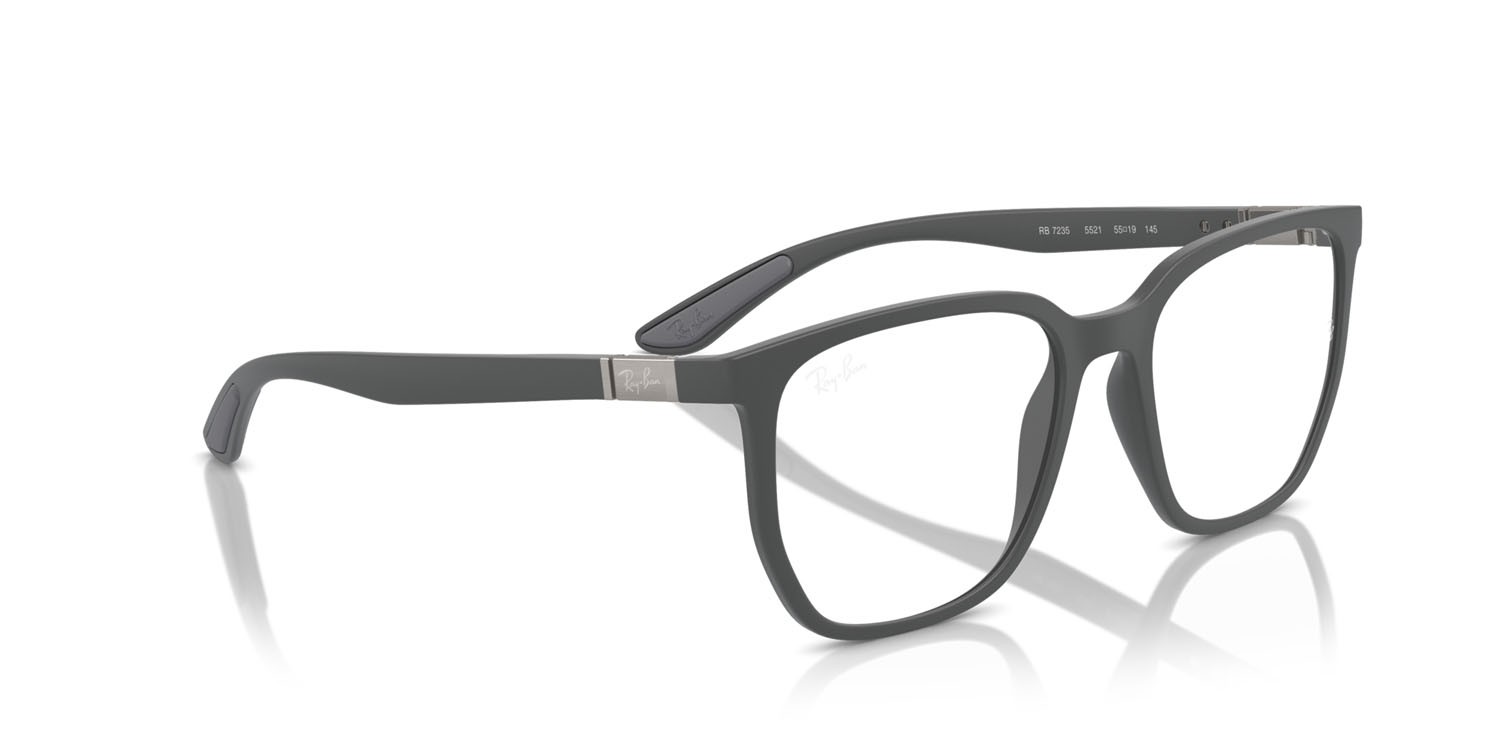 Eyeglasses Ray-Ban RX 7235 (5521) - RB 7235 5521 color sabbia grigio shape irregular lenses trasparente