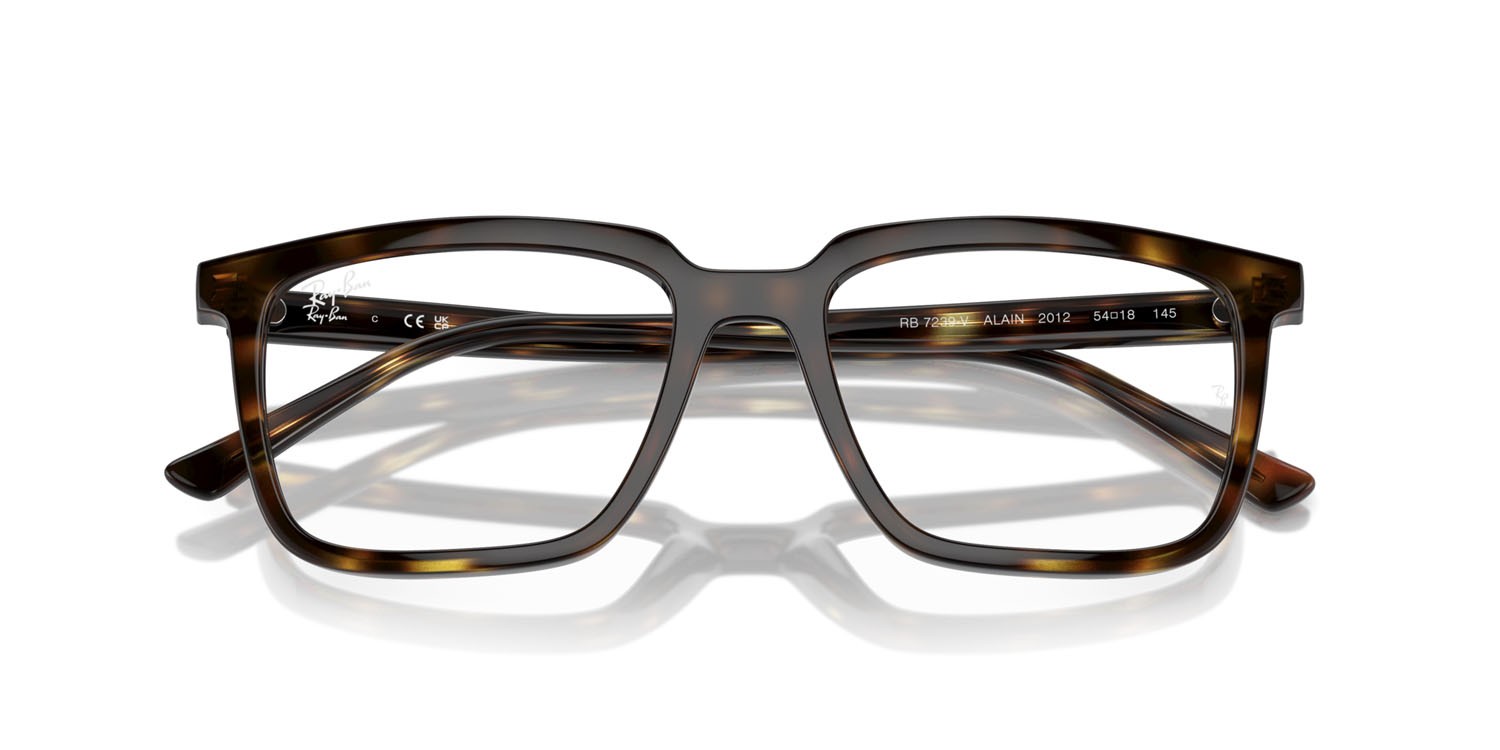 Occhiali da vista Ray-Ban Alain RX 7239 (2012) - RB 7239 2012 colore havana forma rettangolare lenti trasparente