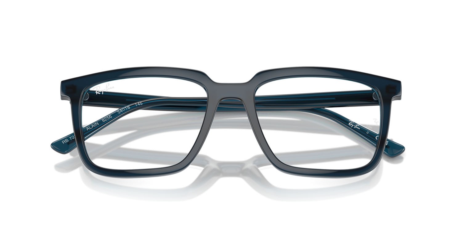 Occhiali da vista Ray-Ban Alain RX 7239 (8256) - RB 7239 8256 colore blu scuro opalino forma rettangolare lenti trasparente