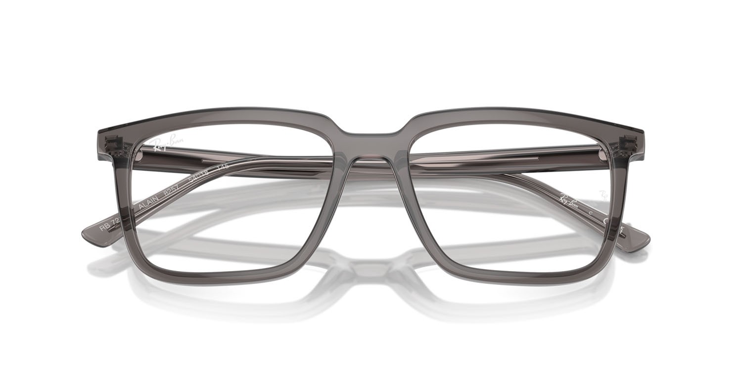 Occhiali da vista Ray-Ban Alain RX 7239 (8257) - RB 7239 8257 colore grigio scuro opalino forma rettangolare lenti trasparente