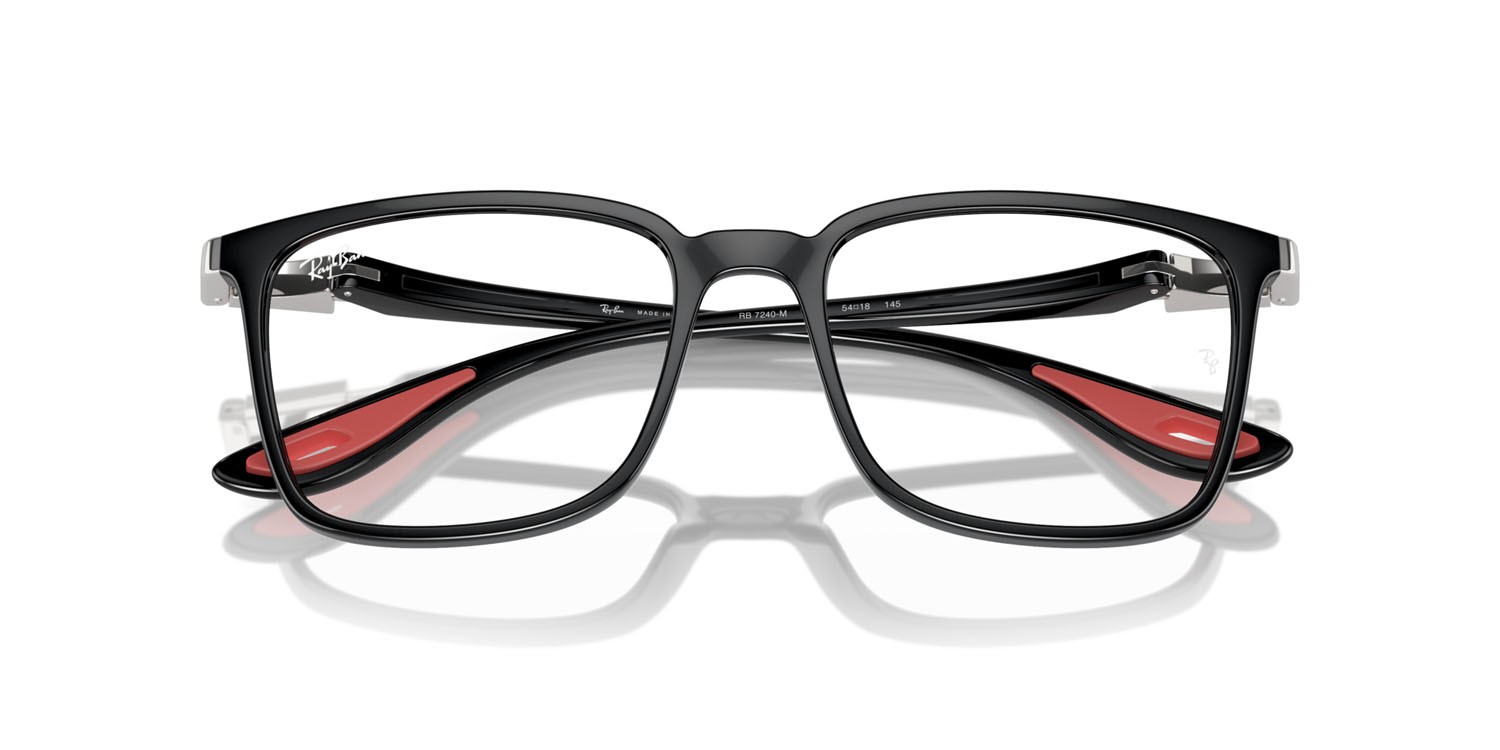 Eyeglasses Ray-Ban Scuderia Ferrari RX 7240M (F601) - RB 7240M F601 color nero shape square lenses trasparente