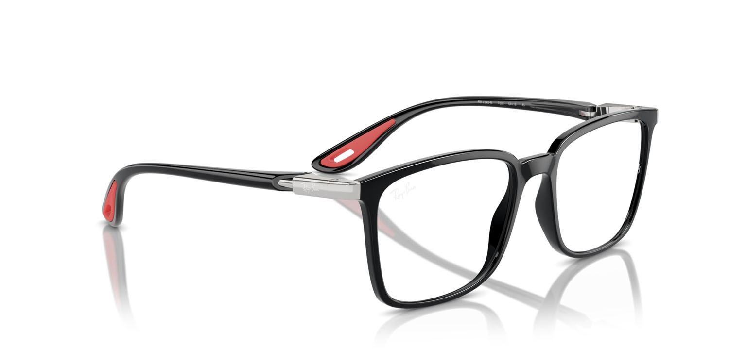 Eyeglasses Ray-Ban Scuderia Ferrari RX 7240M (F601) - RB 7240M F601 color nero shape square lenses trasparente