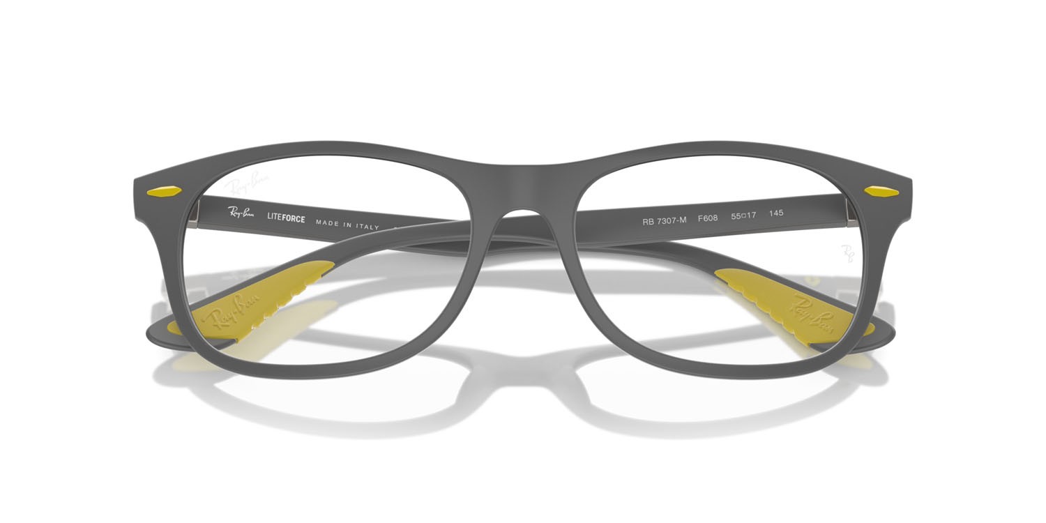 Brillen Ray-Ban Scuderia Ferrari RX 7307M (F608) - RB 7307M F608 farbe grigio form quadratisch gläser trasparente