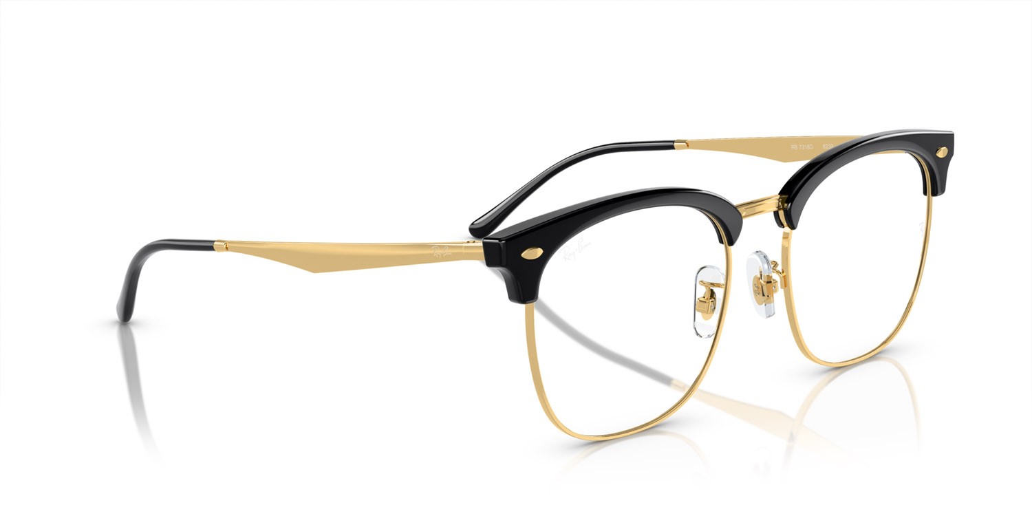 Eyeglasses Ray-Ban RX 7318D (8239) - RB 7318D 8239 color nero su oro shape square lenses lente demo