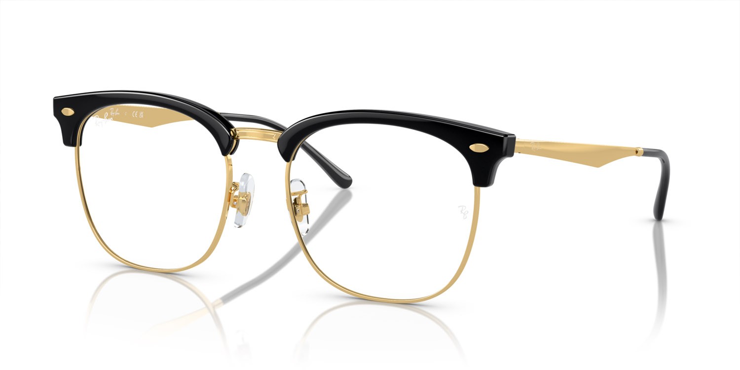 Eyeglasses Ray-Ban RX 7318D (8239) - RB 7318D 8239 color nero su oro shape square lenses lente demo