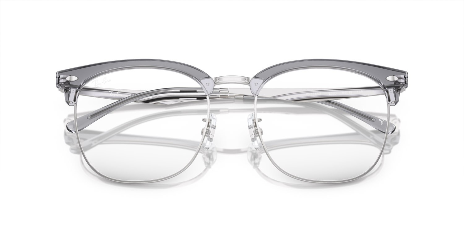 Occhiali da vista Ray-Ban RX 7318D (8326) - RB 7318D 8326 colore grigio trasparente su argento forma quadrato lenti lente demo