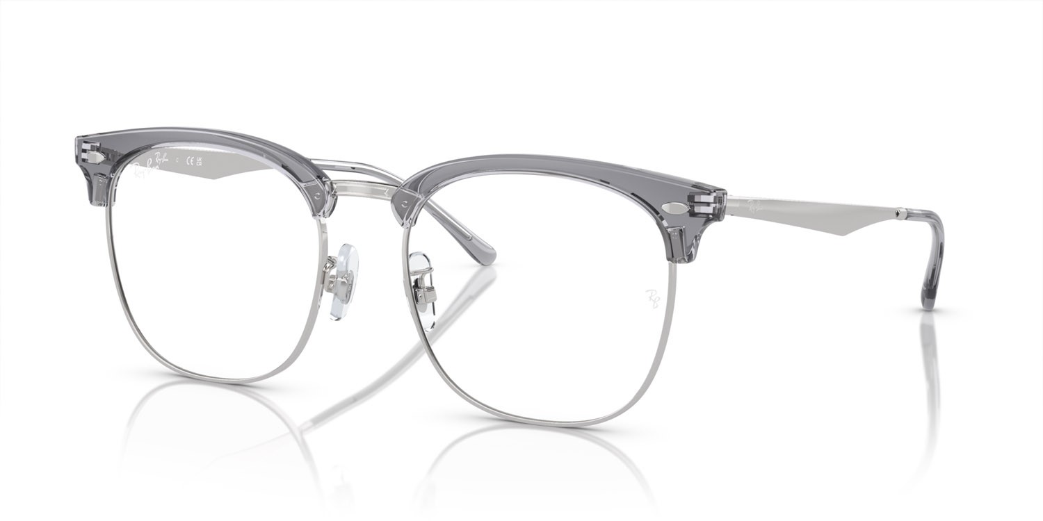 Occhiali da vista Ray-Ban RX 7318D (8326) - RB 7318D 8326 colore grigio trasparente su argento forma quadrato lenti lente demo